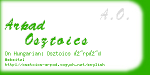 arpad osztoics business card